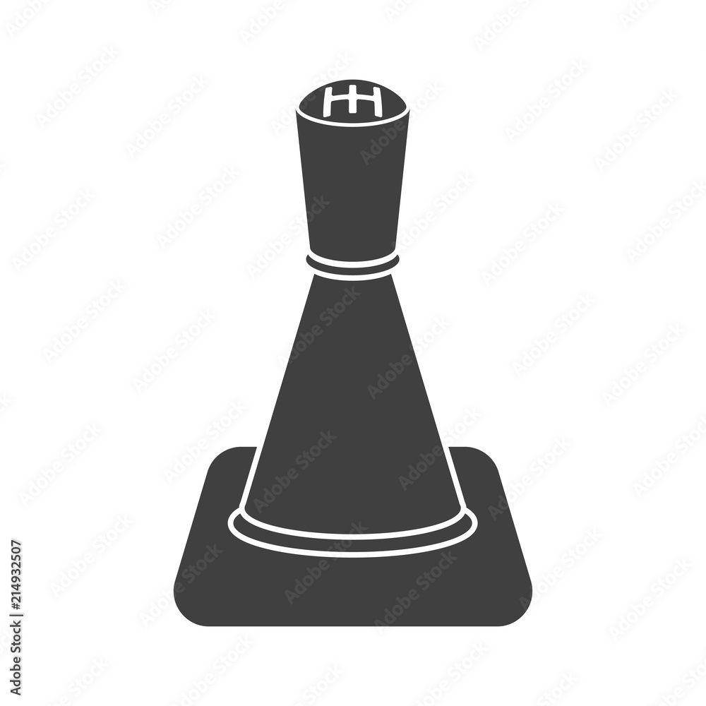 Icon of the mechanical gearshift knob in auto. Vector on white background. Icon of the mechanical gearshift knob in auto. Vector on white background.