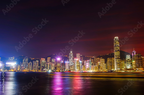 Hong Kong Skyline Kowloon from Fei Ngo Shan hill sunset photo