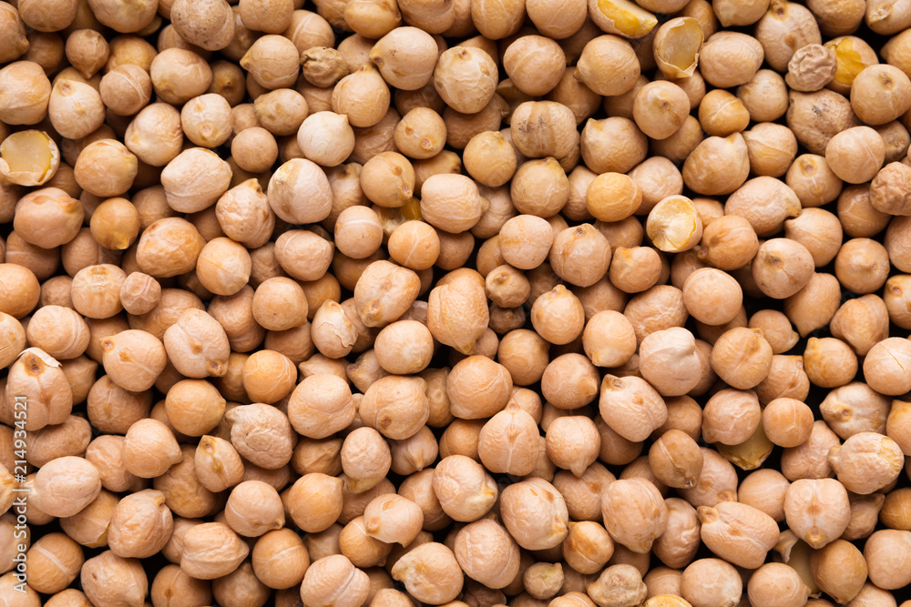 Food background from raw chickpeas Food background from raw chickpeas