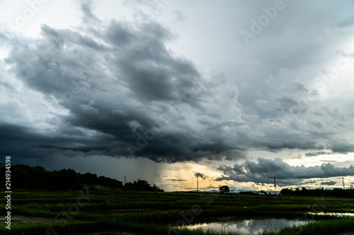 Storm clouds with the rain