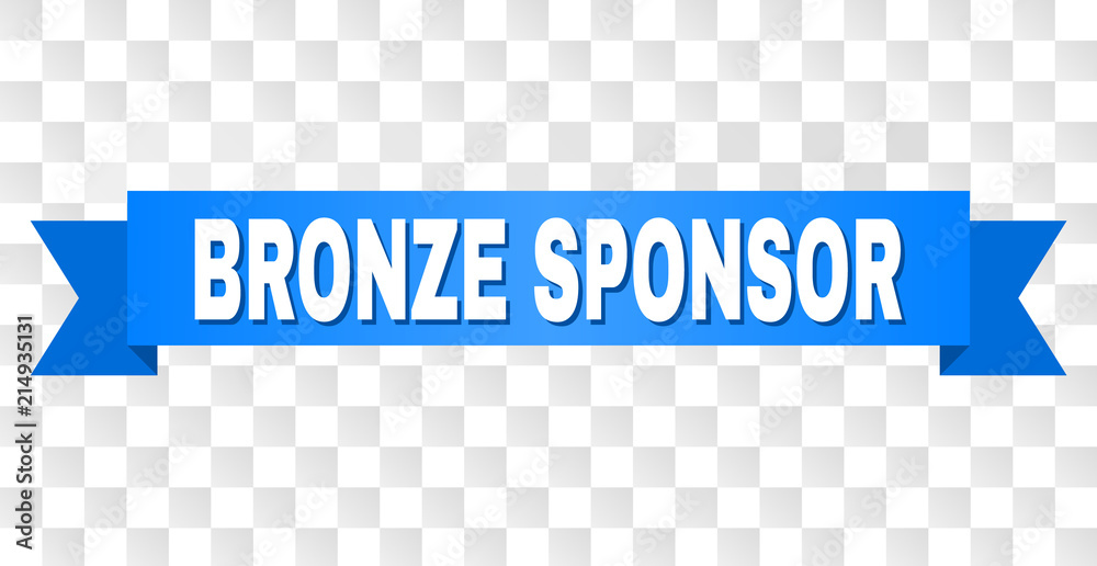BRONZE SPONSOR text on a ribbon. Designed with white title and blue