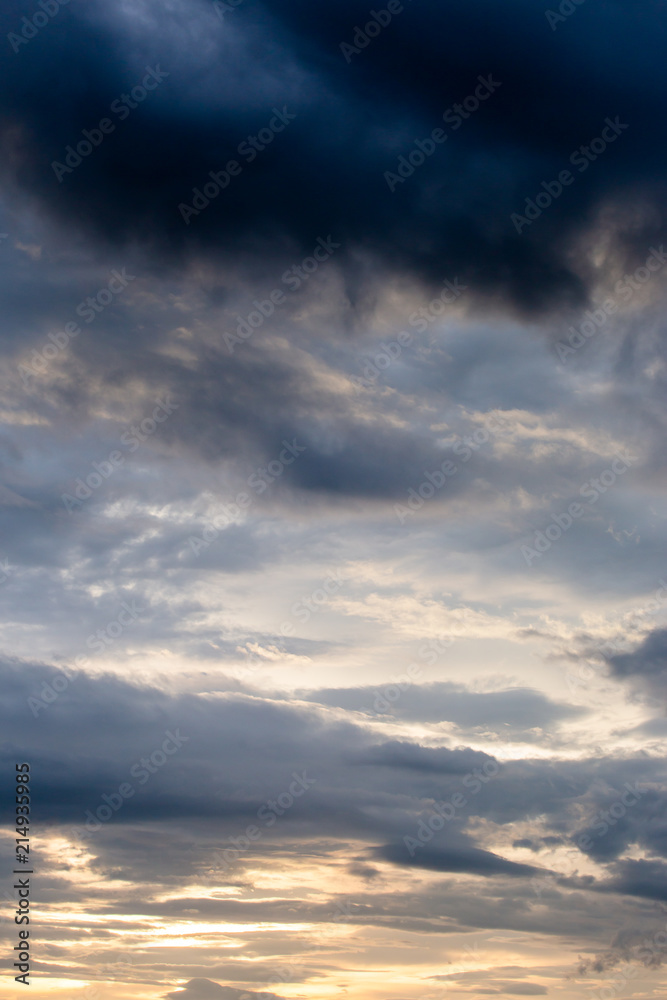 Fototapeta premium colorful dramatic sky with cloud at sunset.