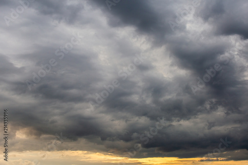 colorful dramatic sky with cloud at sunset.