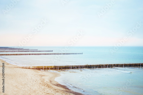 beach with breakwaters