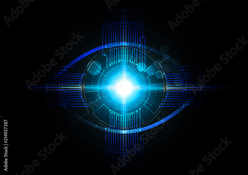 Futuristic eye detection technology concept vector illustration