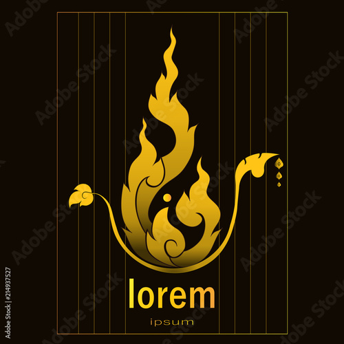 Luxury vintage golden floral pattern design for logo, label, icon ,brand for your product or packaging, vector illustration