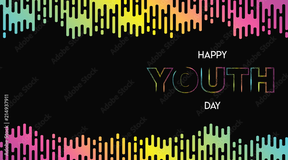 Happy Youth Day abstract glow gradient web banner Happy Youth Day abstract glow gradient web banner