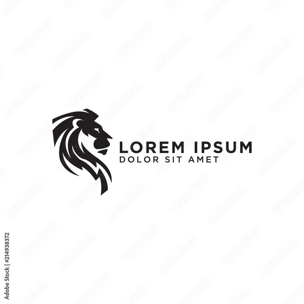 Elegant lion logo design template