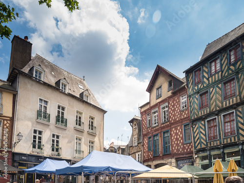 Casas estilo breton en Rennes, Bretaña, Francia