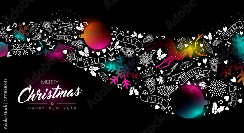 Christmas and New Year glow gradient decoration