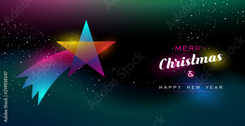 Christmas and New Year glow shooting star card