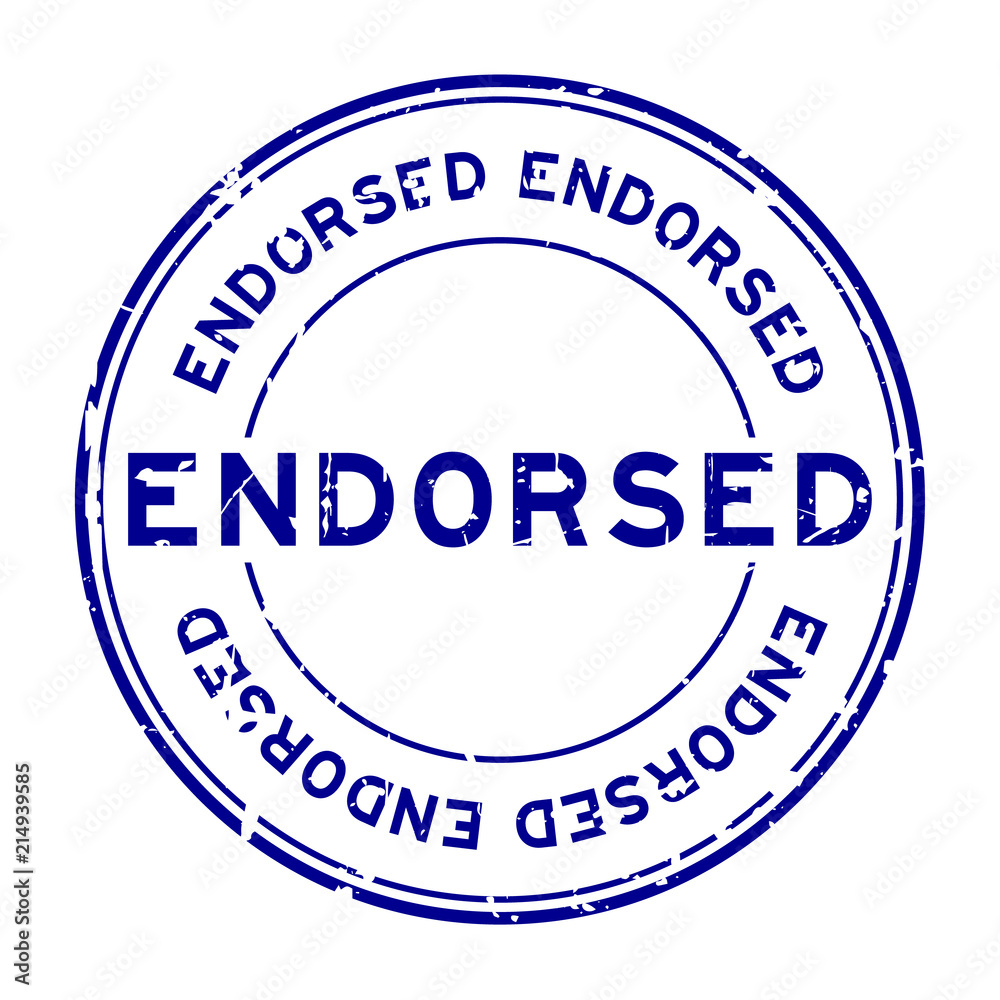 Grunge blue endorsed round rubber seal stamp on white background Grunge blue endorsed round rubber seal stamp on white background