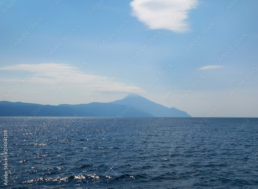 Aegean Sea with Mountain View