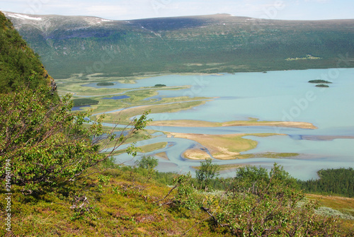Rapaätno river delta. Jokkmokk, Norrbotten, Sweden