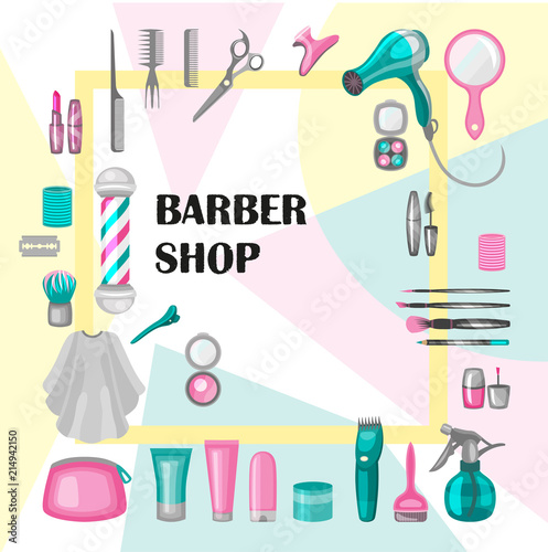 Set Of Barber Shop Badges