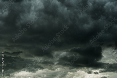Storm clouds dramatic with black clouds and moody sky, Motion dark sky before rainy