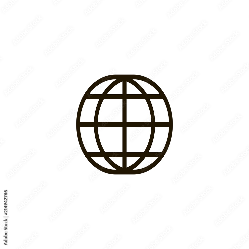 The globe icon. flat design The globe icon. flat design