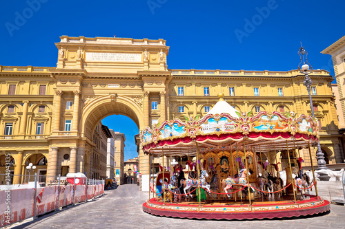 Piazza della Repubblica and Antica Giostra Toscana in Florence view photo