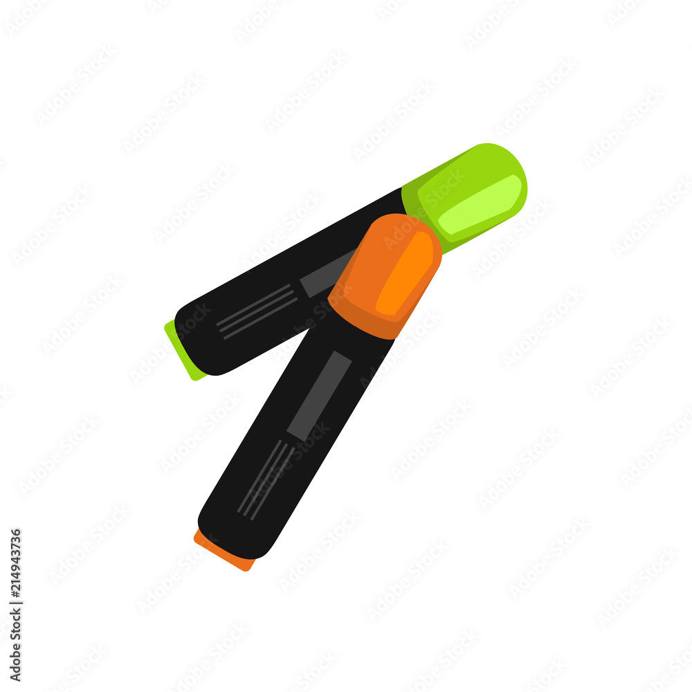 Hand drawn markers isolated on white background. Vector illustration. Hand drawn markers isolated on white background. Vector illustration.