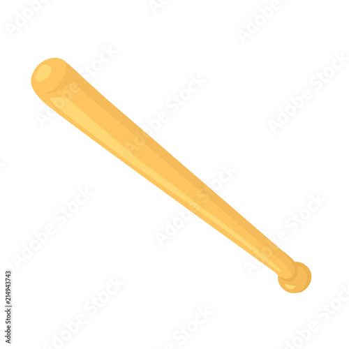 Hand drawn baseball bat isolated on white background. Vector illustration.