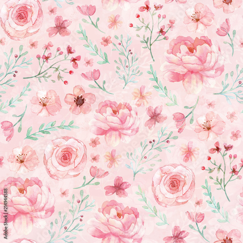 Flowers and leaves pattern