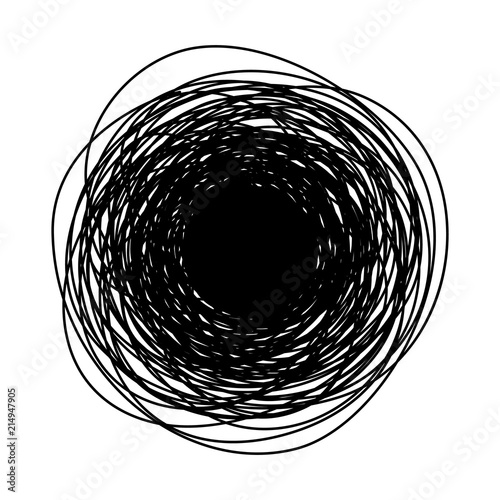 Grungy round scribble circle