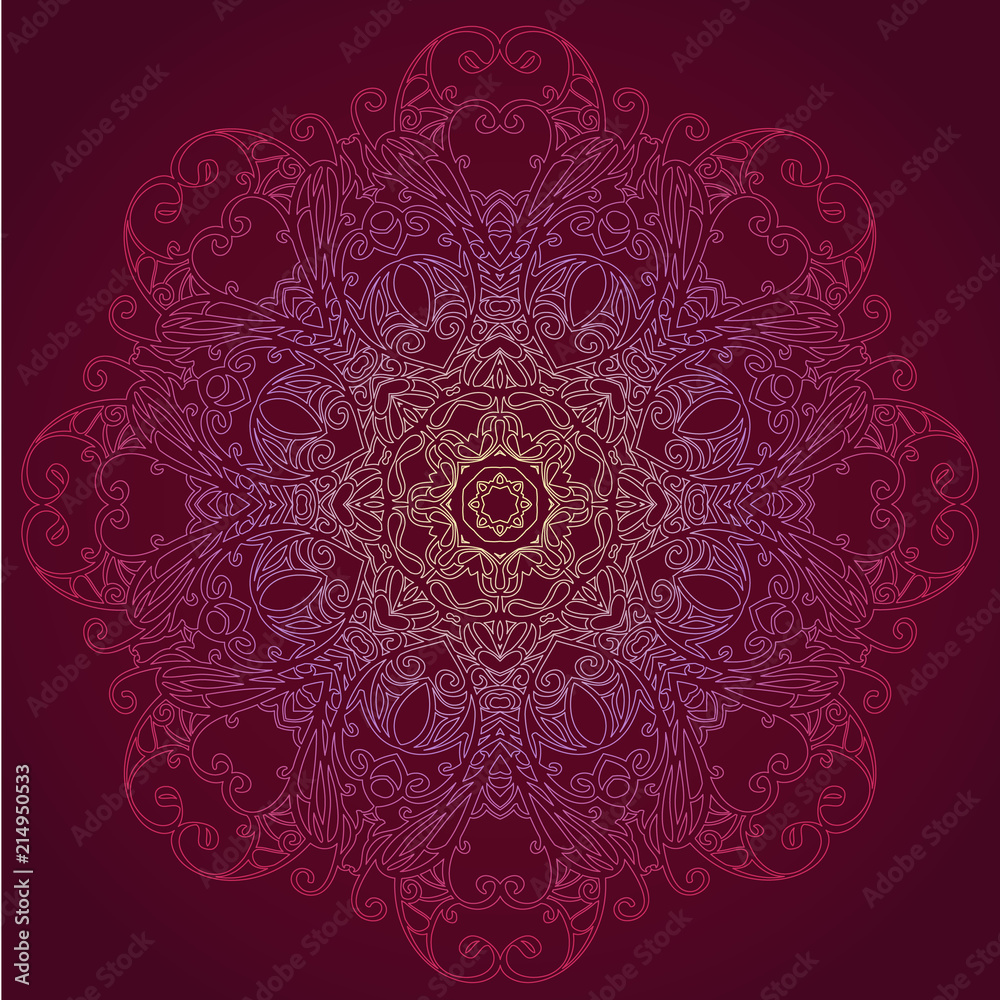 Ornamental round lace floral pattern Ornamental round lace floral pattern