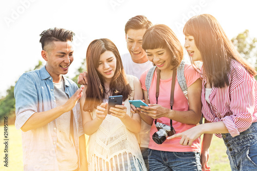 friends play at park photo