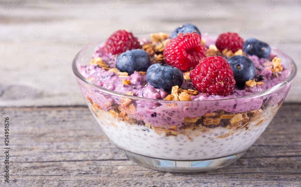 Chia yogurt with granola Chia yogurt with granola