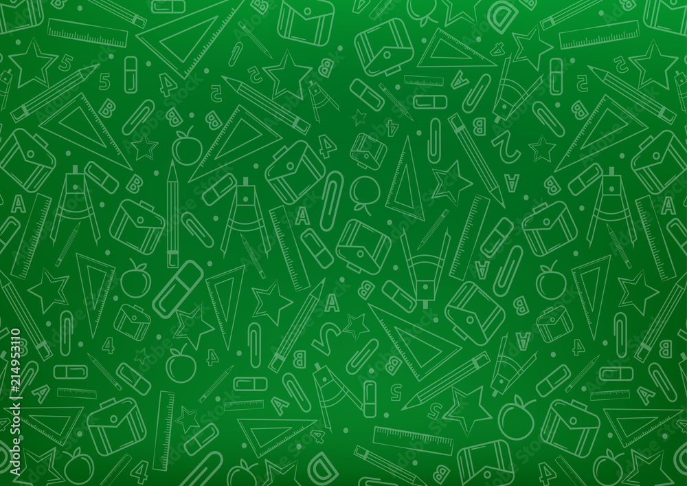 Back to school concept pattern on chalkboard with school things illustrations . Vector illustration design background . Back to school concept pattern on chalkboard with school things illustrations . Vector illustration design background .