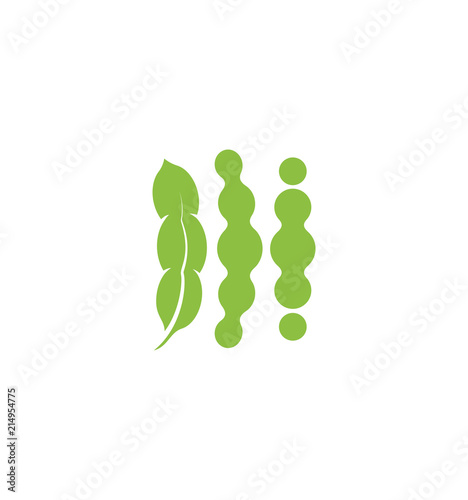 Soybeans vector icon Isolated abstract green color beans logo. Nature element logotype. Agricultural organic product sign. Harvesting vector illustration