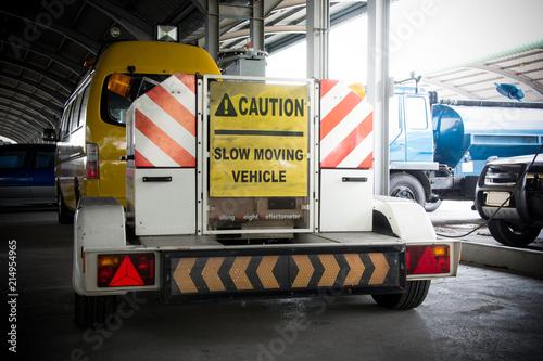 A road construction site vehicle Bumps falling tester
