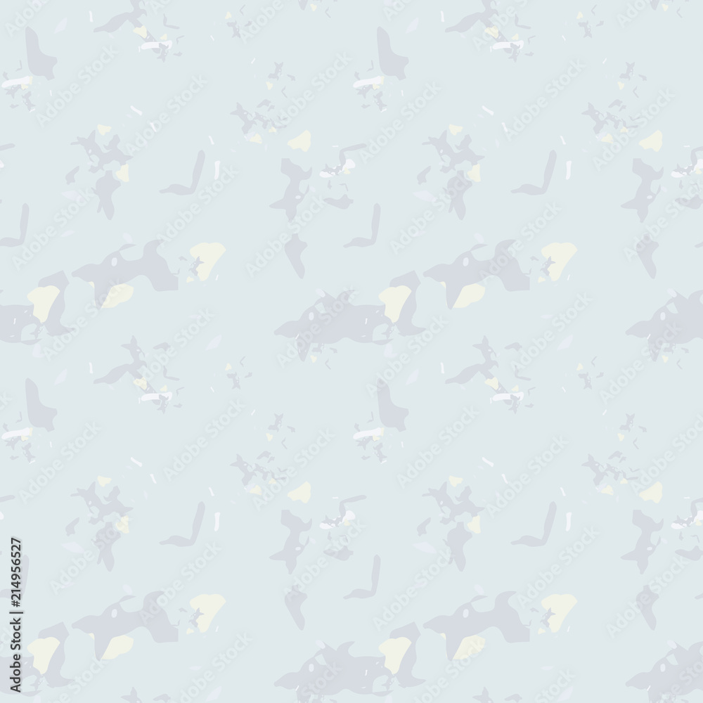 Military camouflage seamless pattern in light blue, yellow and different shades of grey color Military camouflage seamless pattern in light blue, yellow and different shades of grey color