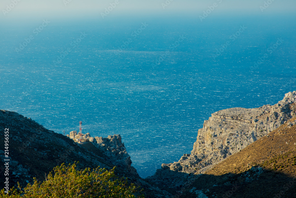 View on sea from south mountains on Crete, Greece View on sea from south mountains on Crete, Greece