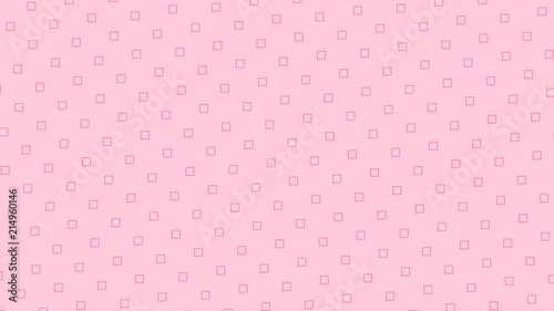 Diseño en vídeo de patrón de un entramado de pequeños cudrados rosas en movimiento que van mutando su forma levemente y girando sobre su eje. El fondo es una pantalla de color rosa claro.