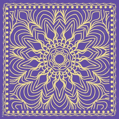 Floral geometric ornament. vector illustration.