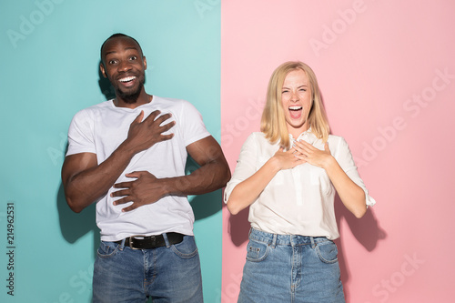 Cuadro en lienzo happy afro man and woman