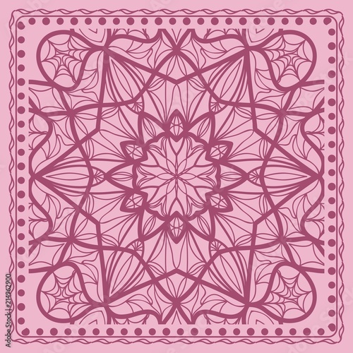 Floral geometric ornament. vector illustration.