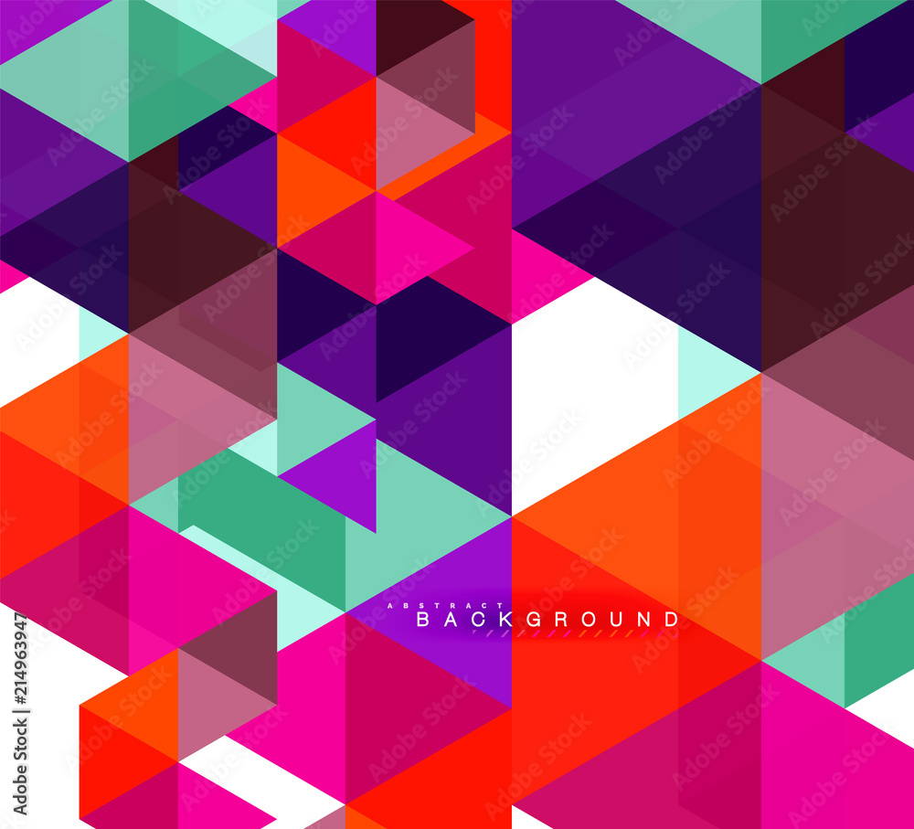 Multicolored triangles abstract background, mosaic tiles concept Multicolored triangles abstract background, mosaic tiles concept
