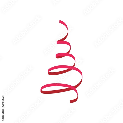 Red festive ribbon icon. Flat illustration of red festive ribbon vector icon for web isolated on white