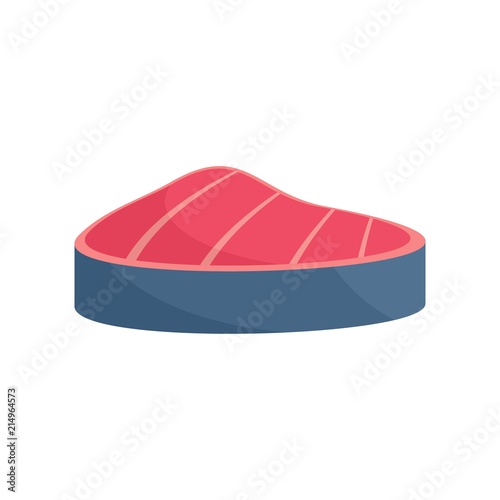 Piece of tuna icon. Flat illustration of piece of tuna vector icon for web isolated on white