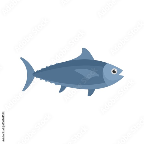 Tuna fish icon. Flat illustration of tuna fish vector icon for web isolated on white