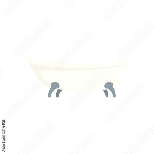 Retro bathtube icon. Flat illustration of retro bathtube vector icon for web isolated on white