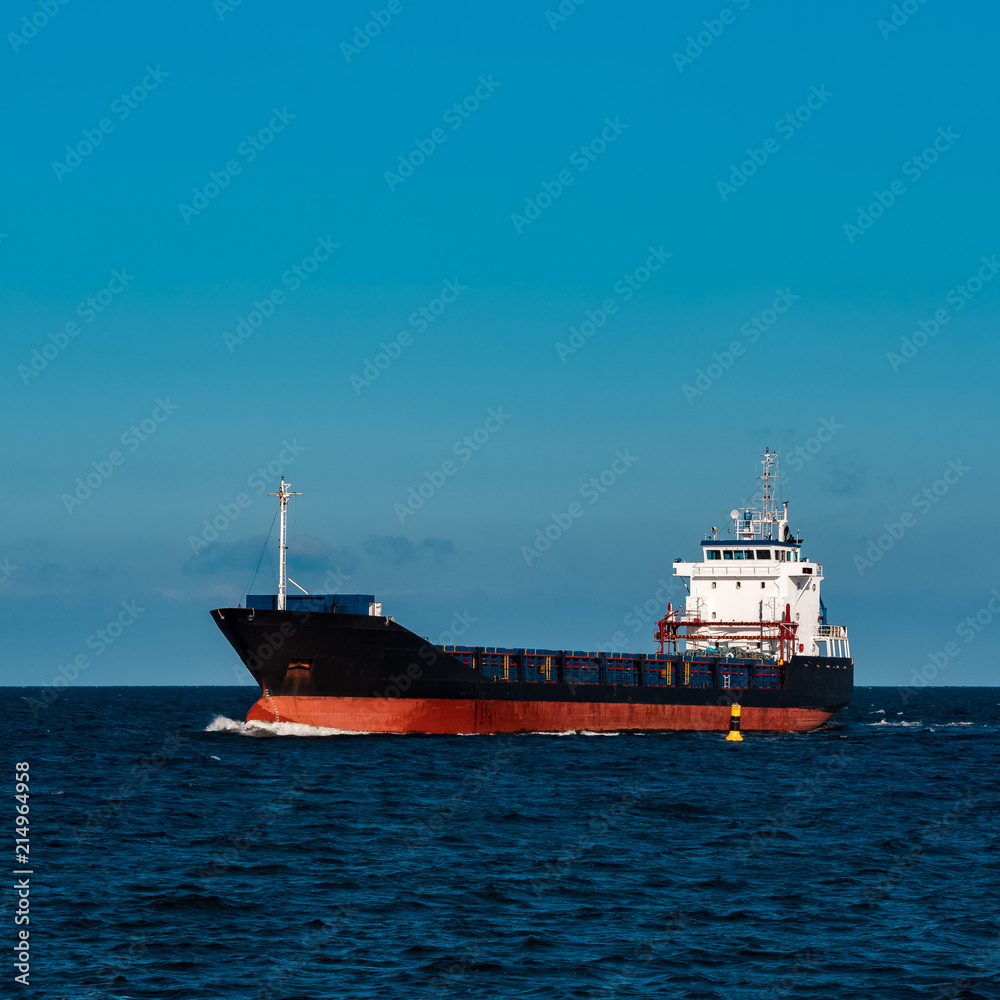 Black cargo ship