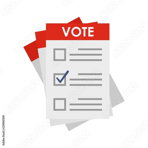 Election paper icon. Flat illustration of election paper vector icon for web isolated on white