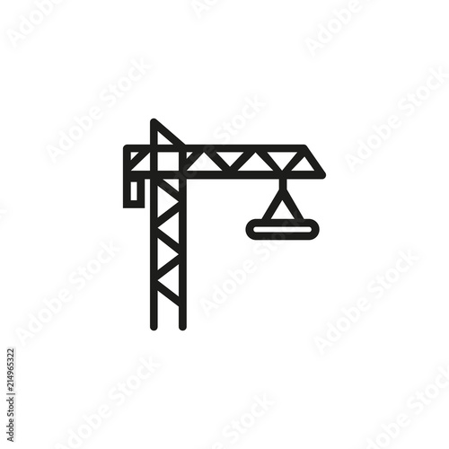 Construction crane line icon. Tower, equipment, lifting. Construction concept. Vector illustration can be used for topics like cargo industry, building, engineering  