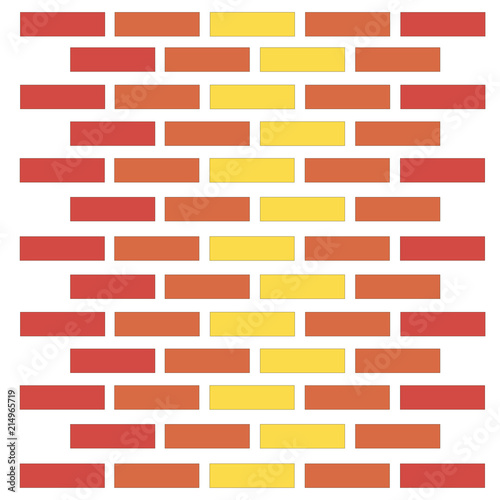 Wall of red and yellow bricks
