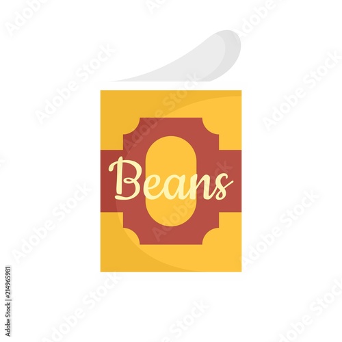 Beans tin can icon. Flat illustration of beans tin can vector icon for web isolated on white