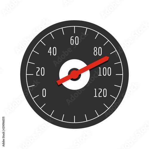 Bike speedometer icon. Flat illustration of bike speedometer vector icon for web isolated on white