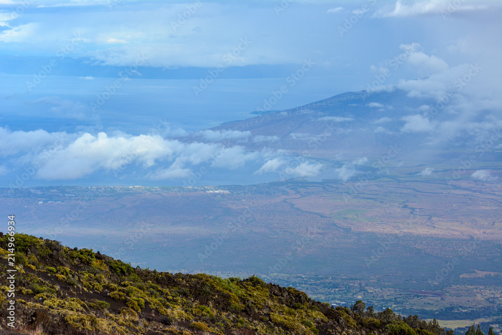 Looking down on the valley from the summit of Haleakala on Maui, Hawaii